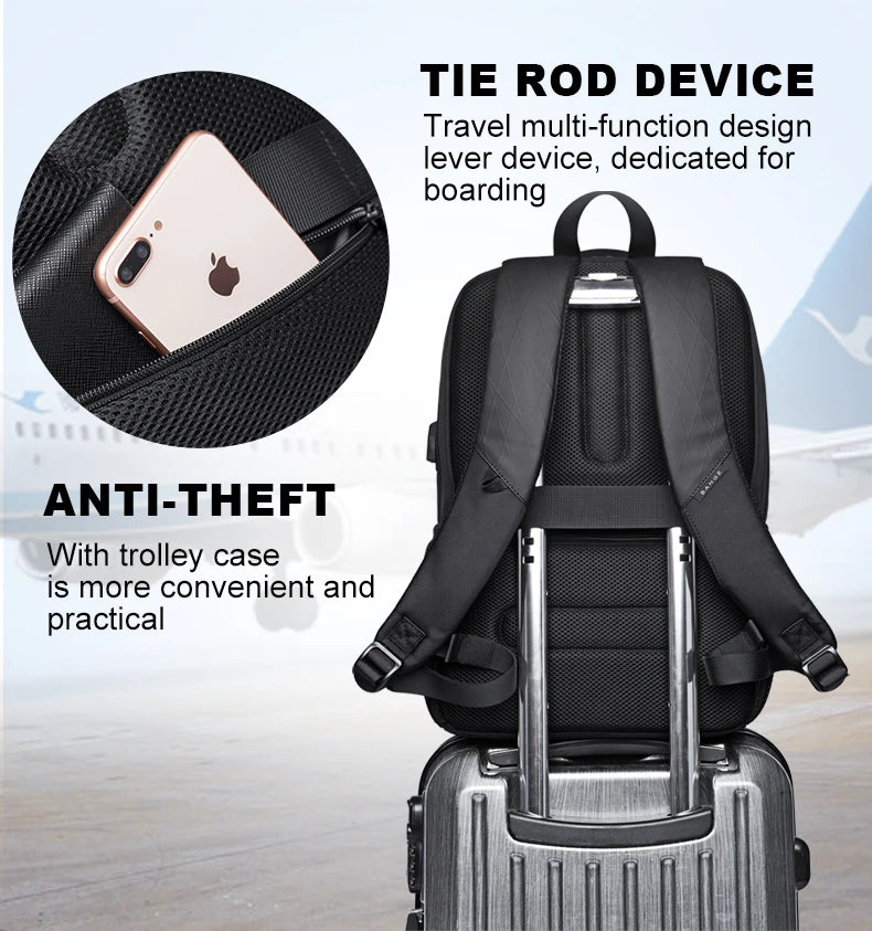 BANGE léger 15.6 pouces sac à dos pour ordinateur portable étanche USB Port de Charge multifonctionnel voyage randonnée sac d'école Mochila pour hommes