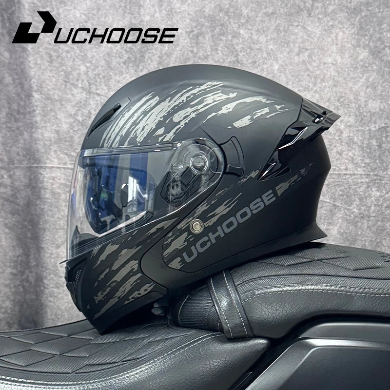 Casque moto quatre saisons Motocross modulaire rabattable — hommes, femmes, tout-terrain