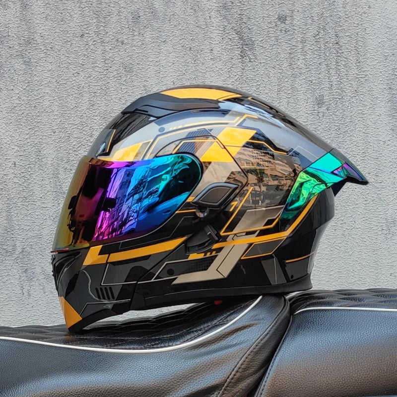 Cascos de moto ORZ doble visera, casco modular abatible aprobado por DOT, casco integral de motocicleta de carreras, casco de motocross DOT