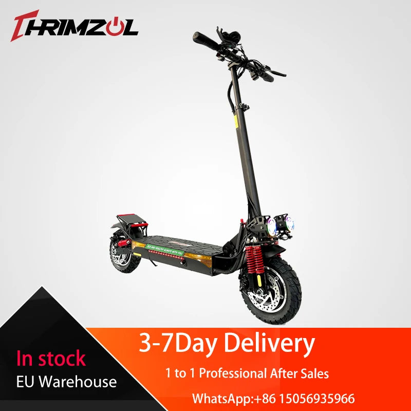 Thrimzol X4 Dual Motor Adult All-Terrain Electric Scooter 48V 18AH Battery 60KM Range 150kg Max Load 3-7 Days Delivery
