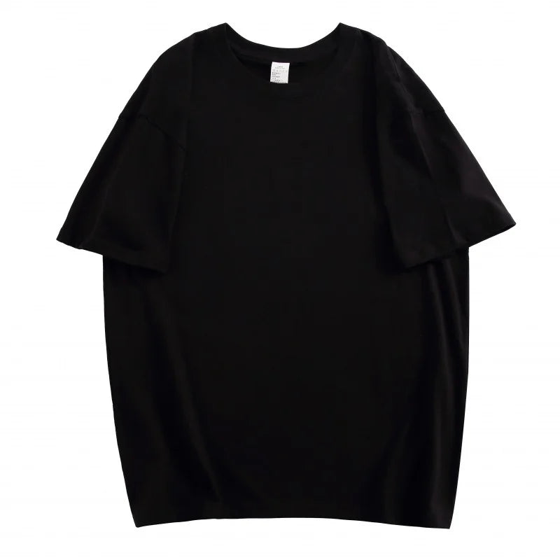100% Cotton Five Half Sleeve Men Women Summer Loose Short Sleeve Casual T-Shirt Basic Round Neck Solid Color Tops