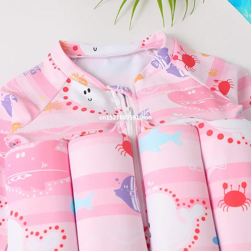 Maillot de Bain Flottabilité Enfant — Dessin Animé, Une Pièce, Protection Anti-Éruption, Garçon & Fille