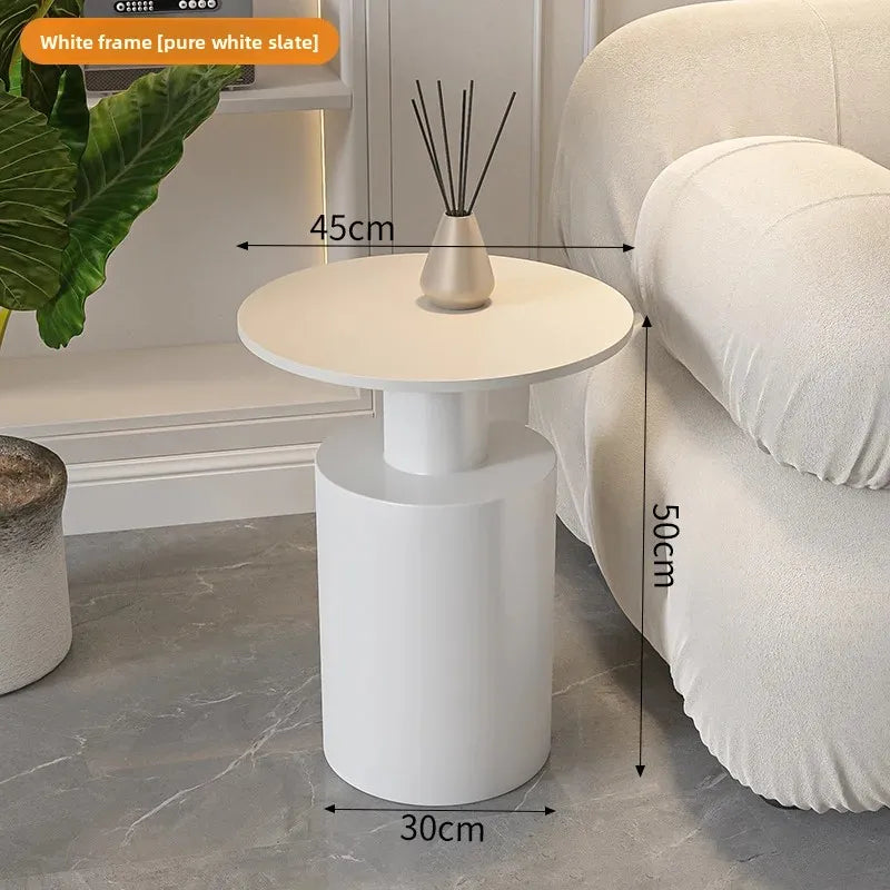 Luxury Minimalist Acrylic Round Living Room Coffee Table for Girls, Restaurant Coffee Table, Book Table