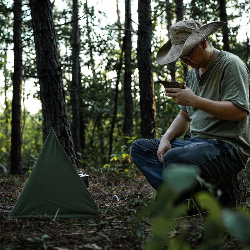 BUSHCRAFT Wind Blocker TC Cotton MINI Windsheild Bushcraft Pare-brise de poêle triangulaire – pour la cuisine en plein air