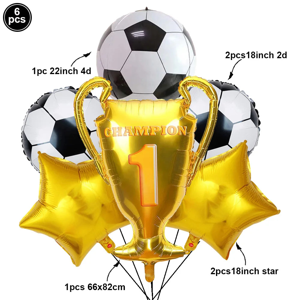 Ballons Aluminium Thème Football — Décoration Fête Anniversaire & Baby Shower Enfant