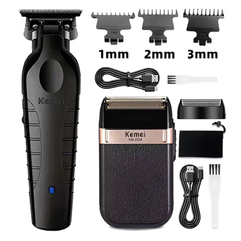 Tondeuse à cheveux sans fil rechargeable — tondeuse barbe électrique puissante, hommes