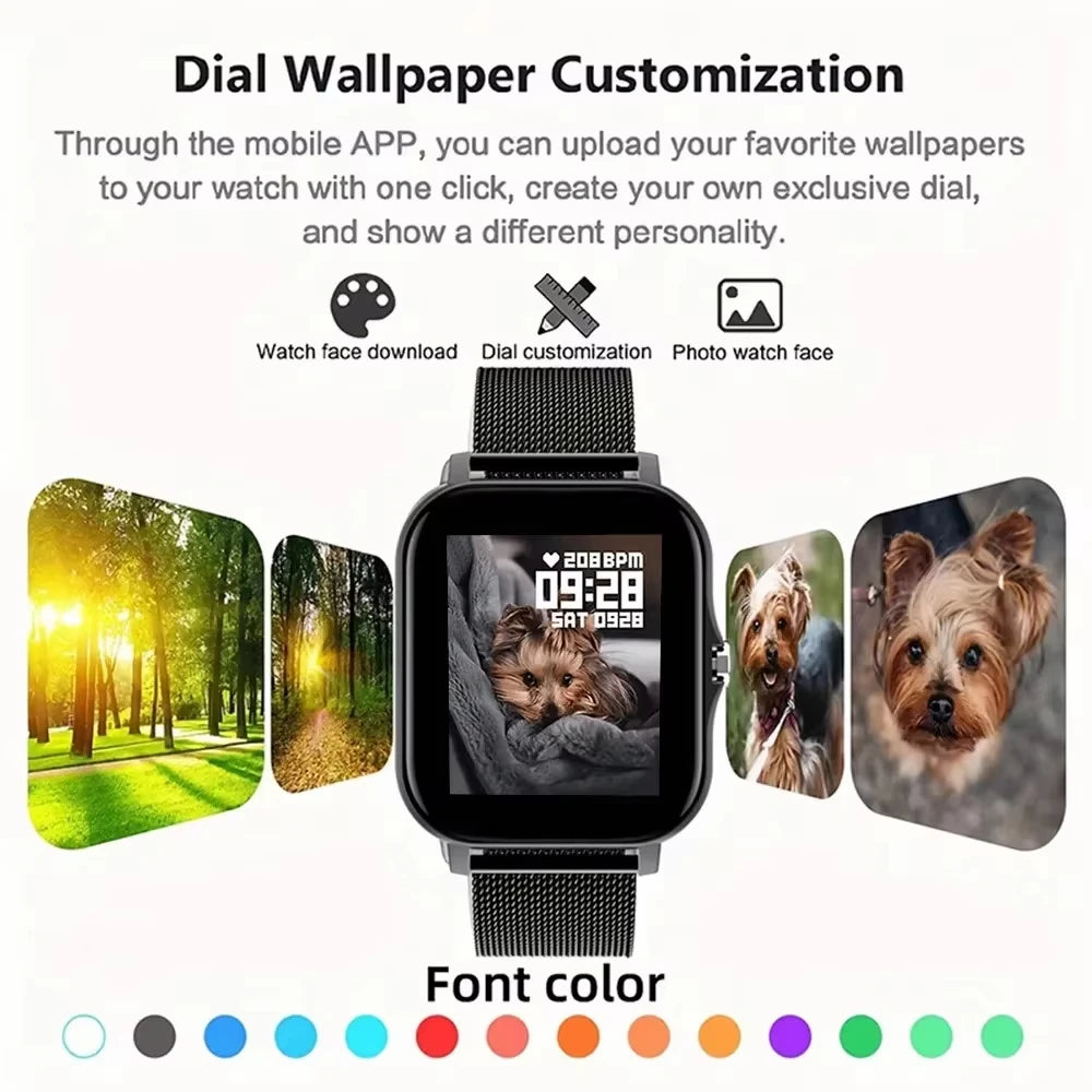 LAXASFIT 2026 Nuevo reloj inteligente con llamada Bluetooth, pantalla táctil completa, monitor de frecuencia cardíaca, reloj inteligente deportivo para hombre y mujer, regalo