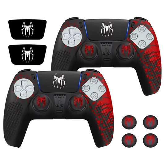 Funda de protección antideslizante de silicona para controlador PS5, Compatible con el controlador PS5 con pegatina de tapa de agarre para el pulgar