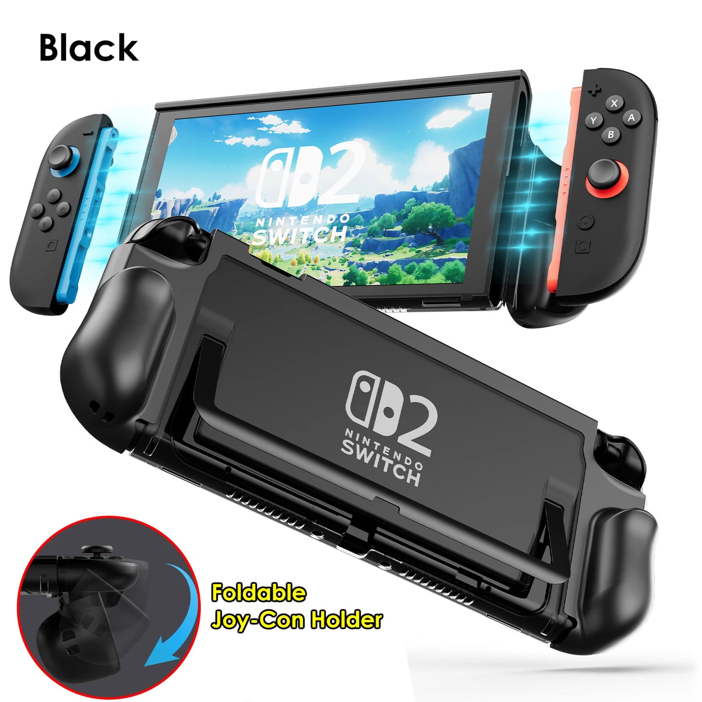 Protective Case for Switch 2 (2025), NS 2, TPU Protective Cover, Anti-Scratch, Shock Absorption, Ergonomic Grip Design for NS2