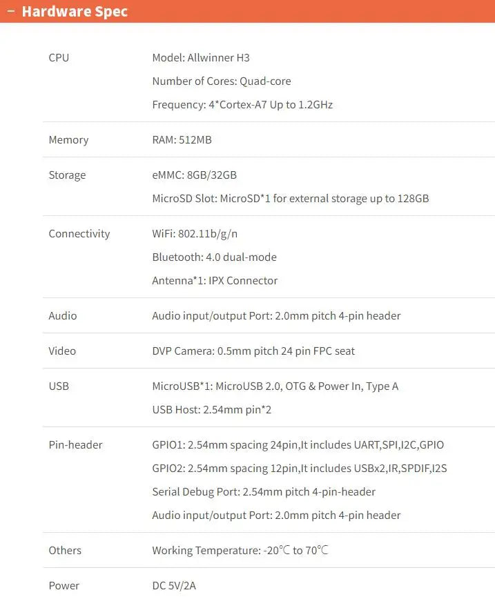 NanoPi Neo Air LTS 512M RAM/8G eMMC procureur gSunTek Allwinner façades Cortex A7,1.2GHz,OpenWRT,Wifi & BT UbunaryLinux Armbian DietPi Kali