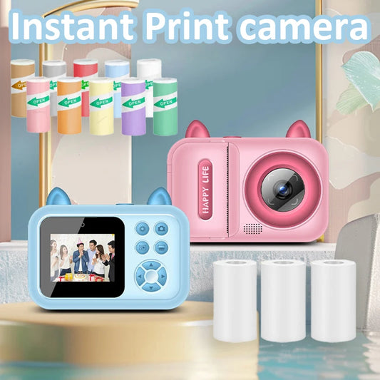 Digital instant print camera photo printer, with highly refractive polymer lens, USB rechargeable, excellent tool for development