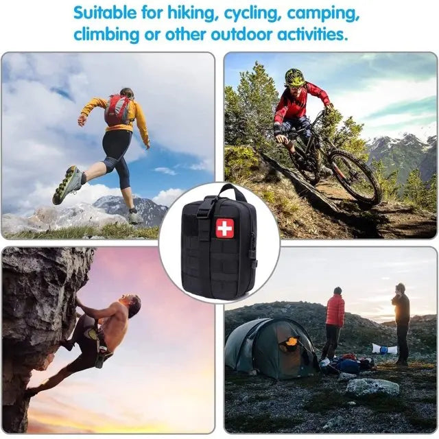 Kit de premiers secours 30 en 1 pour voyage en plein air à domicile, Camping, bateau, randonnée, Kit d'alpinisme Portable multifonctionnel, 156 pièces