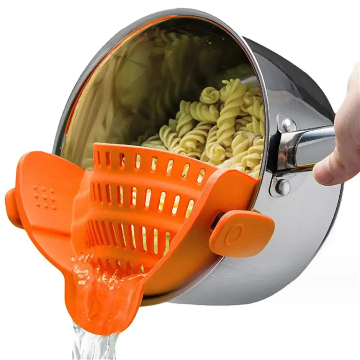 Adjustable Silicone Clip-On Colander, Pots and Bowls, Proximity Strainer, Noodle and Pasta Liner, 1PC