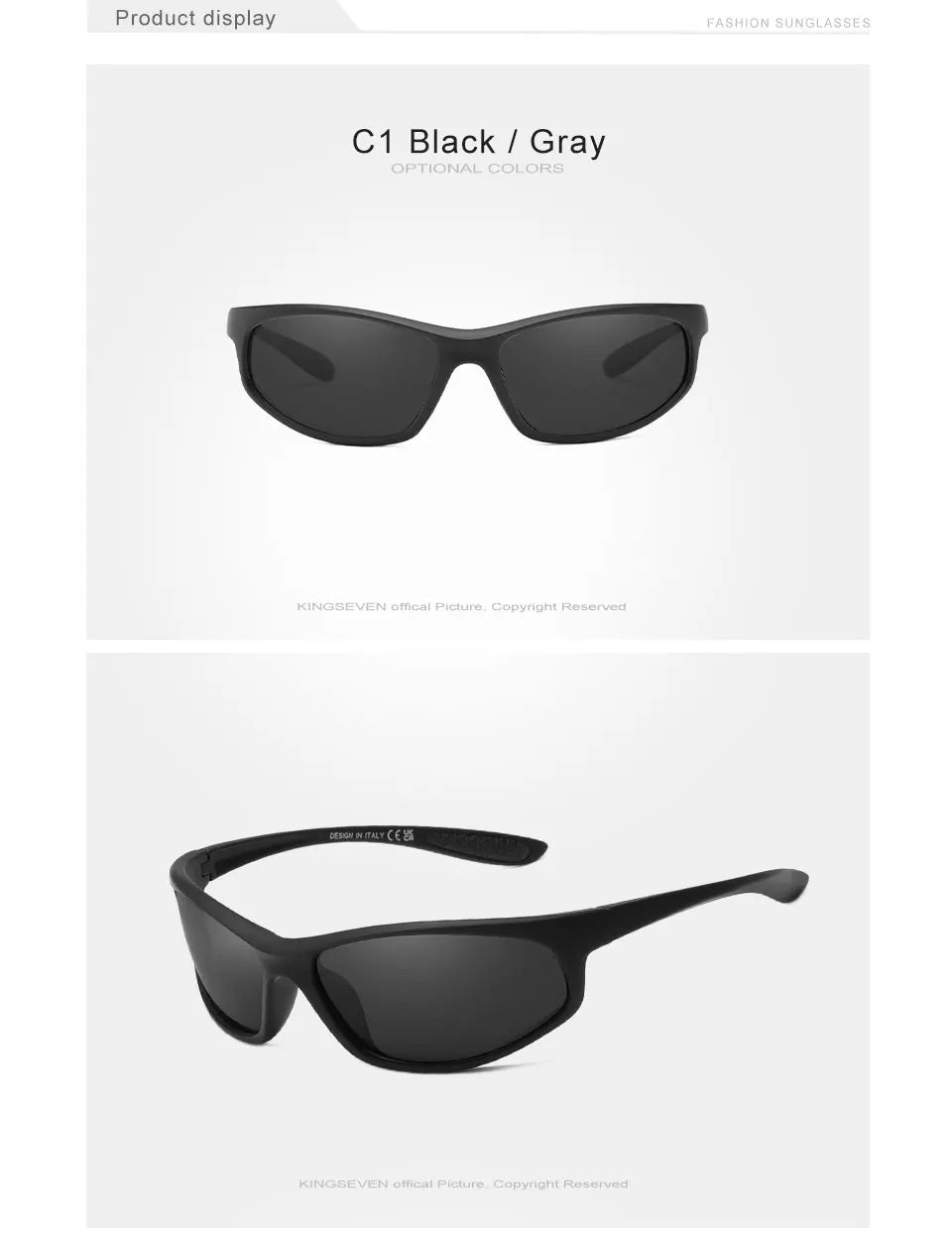 Lunettes de soleil sport homme polarisées TR90 — cadre miroir, protection solaire