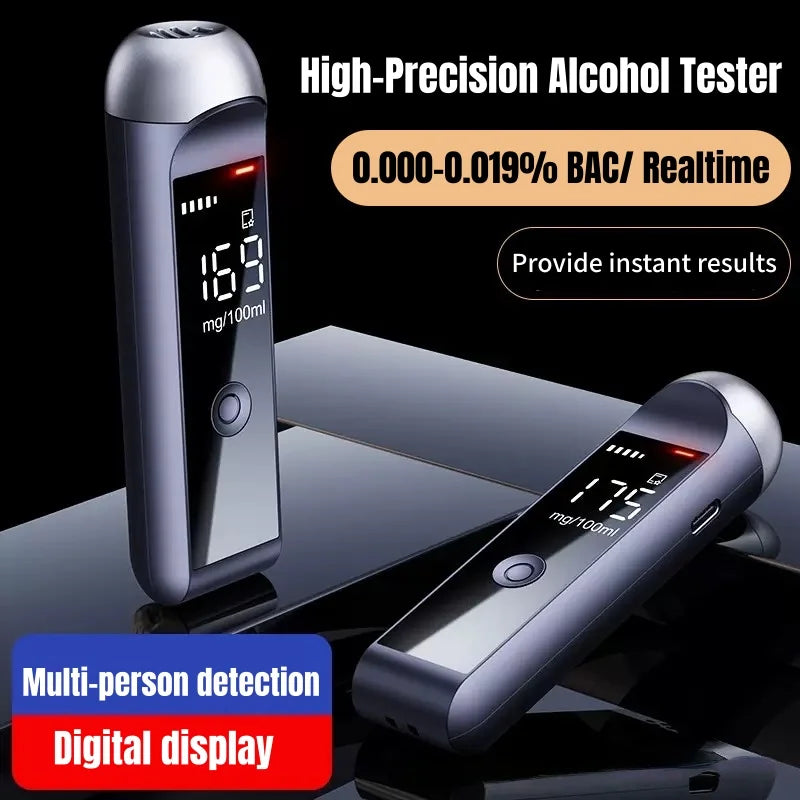 Alcoholímetro profesional Lenovo de alta precisión, pantalla digital portátil, seguridad del conductor de vehículos de motor, respuesta rápida en tiempo real