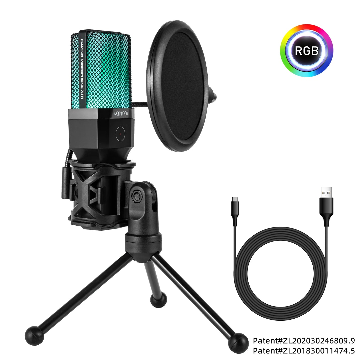 Microphone USB à condensateur pour gaming et podcast – Micro filaire pour PC, streaming et karaoké