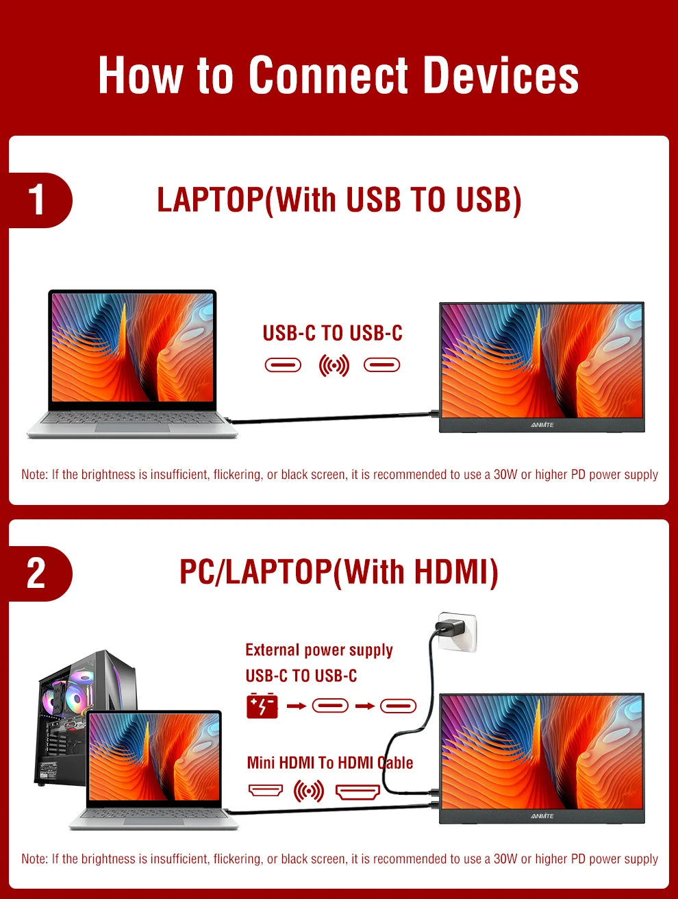 Monitor táctil portátil de 14 pulgadas, no táctil opcional, para juegos 16:10 400cd/m2, pantalla extensible para XBox PS4/5 Switch Loptop