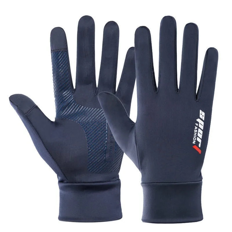 Gants de pêche en soie glacée pour printemps et été, Protection solaire pour hommes et femmes, randonnée, cyclisme, Camping, écran tactile antidérapant, élastique