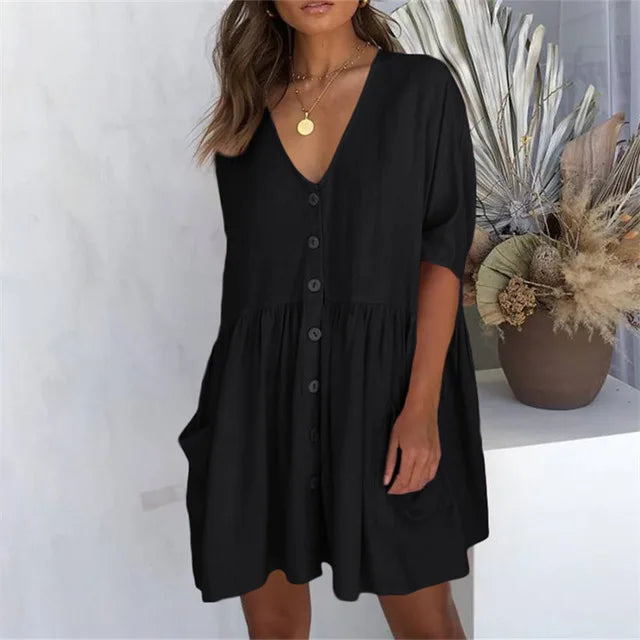 Cache maillot de bain col V pour femmes — robe de plage sexy, tunique décontractée longue, été 2023