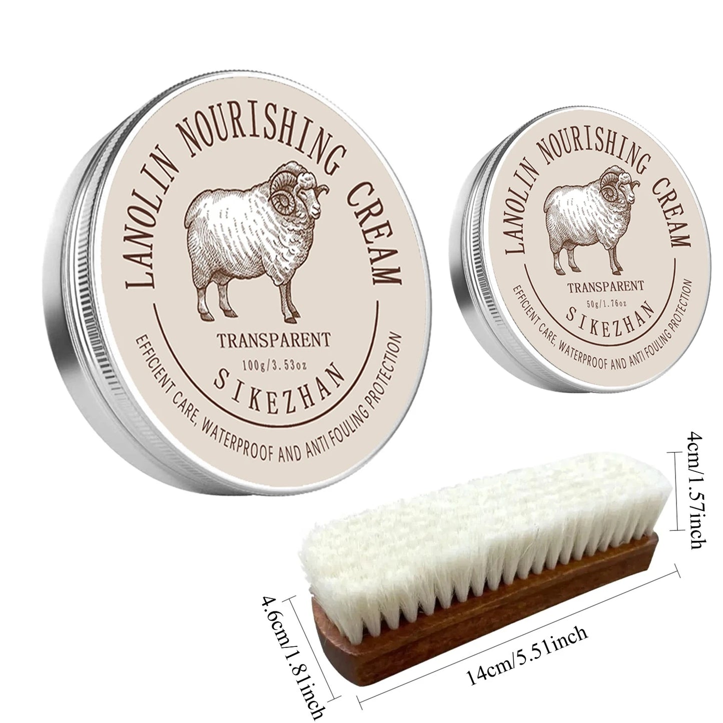 Huile de mouton crème d'allaitement pour cuir cire de vernis à chaussures et laine douce brosse de polissage Kit d'outils de nettoyage pour meubles en cuir sac à chaussures