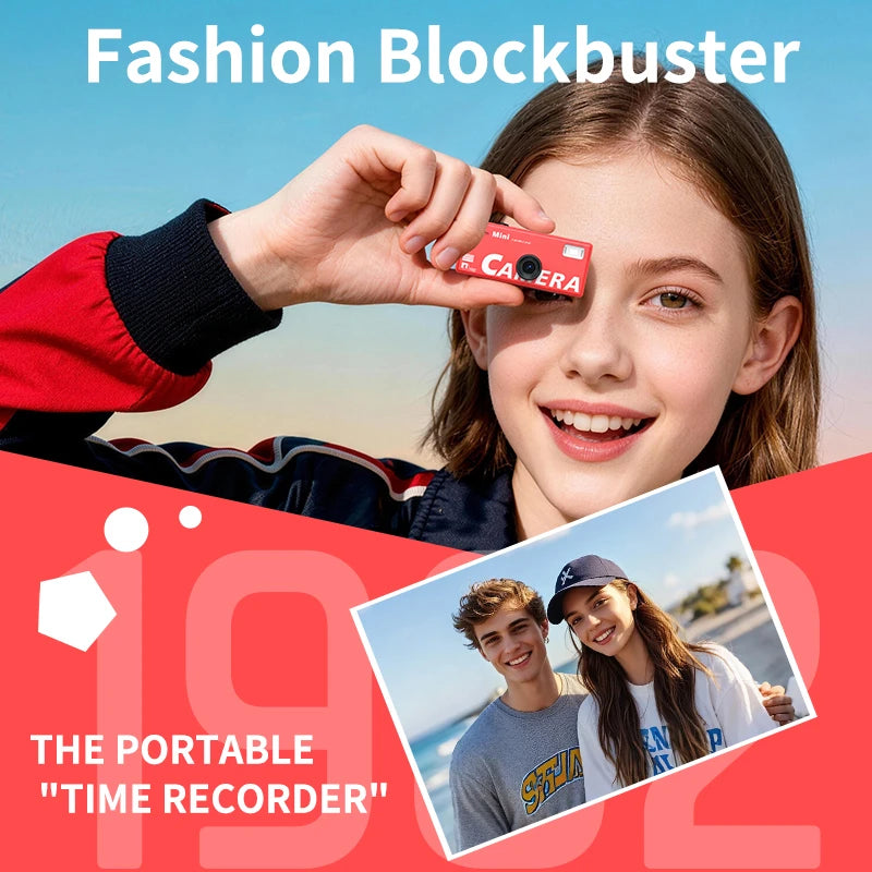 Minicámara digital CCD retro con flash, pantalla giratoria de 1080P, pequeña videocámara con forma de llavero para regalos