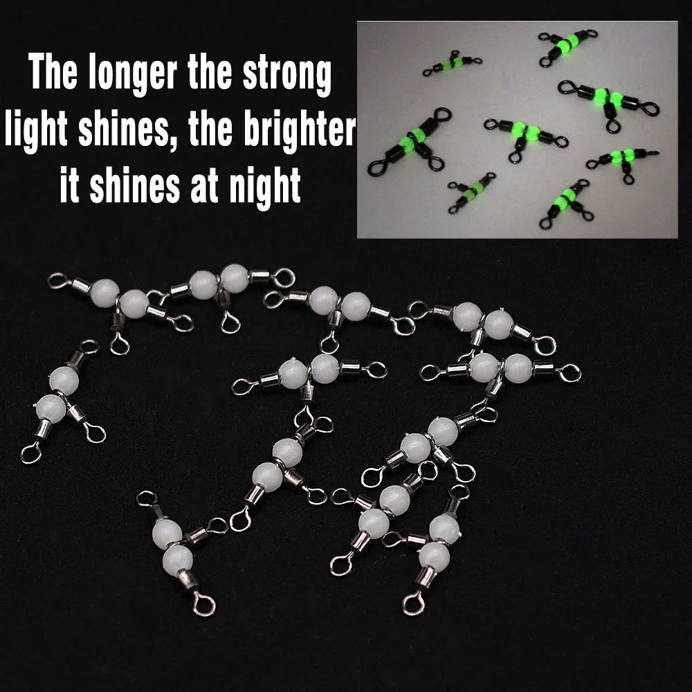 MNFT-Connecteur de pêche à 3 voies en acier inoxydable, 25 pièces, perles Shoes attirent le poisson