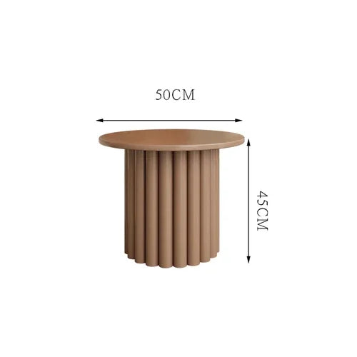 Minimalist Aesthetic White Wooden Round Side Table, Small Simple Coffee Table, Modern Design, Auxiliary Home Furniture