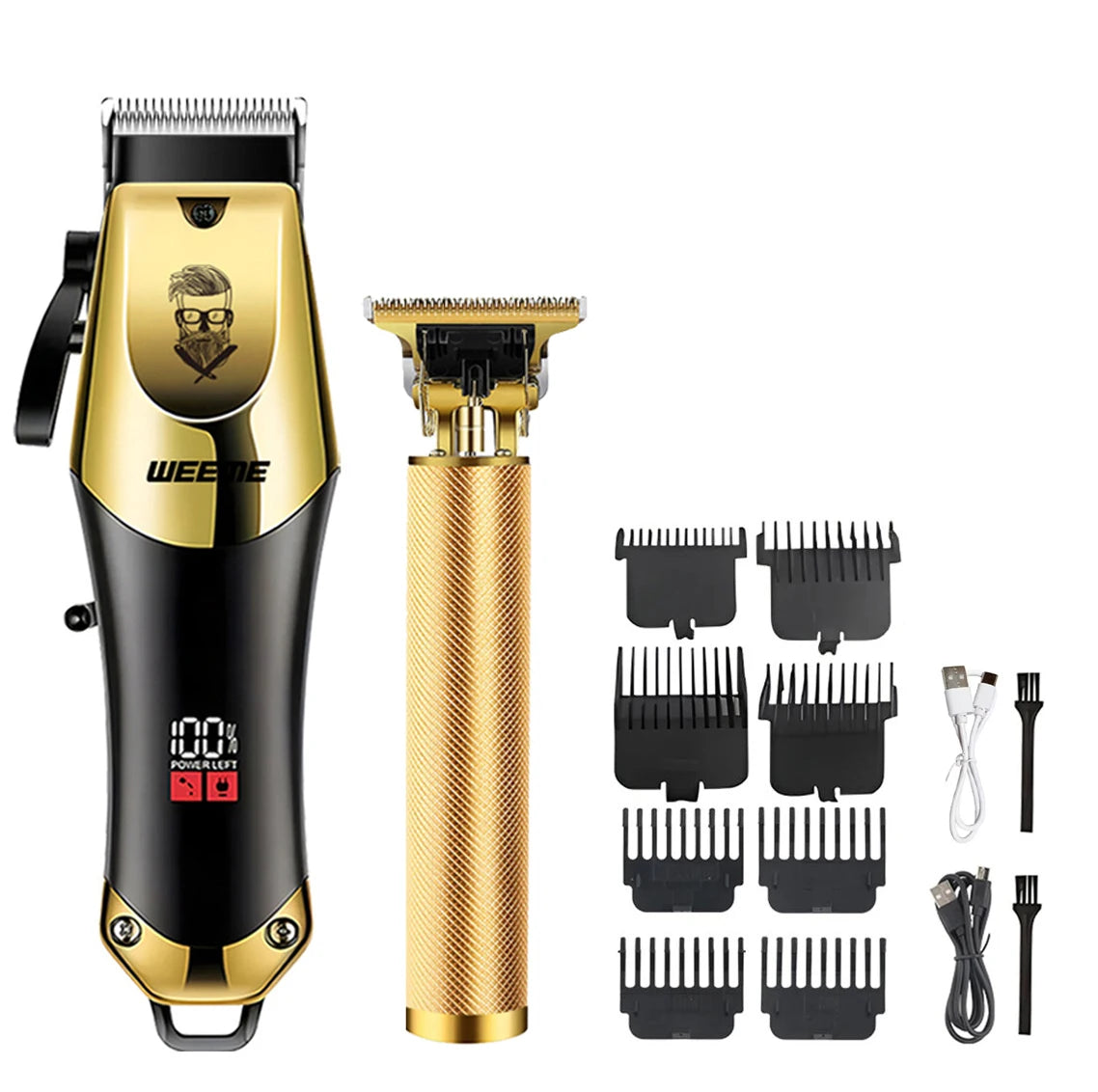 Tondeuse à cheveux électrique vintage pour homme — tondeuse barbe rechargeable, kit nez, cadeau
