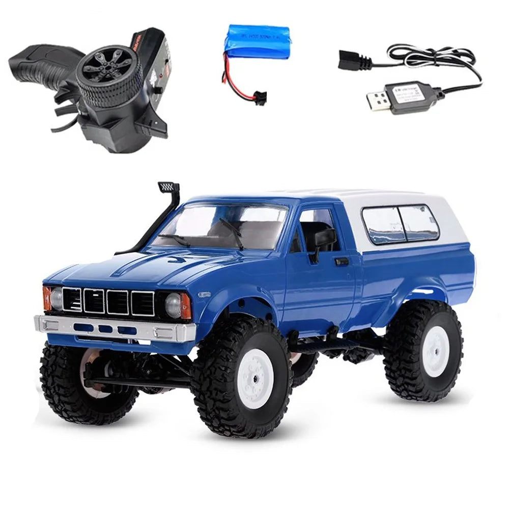 Camion militaire RC télécommande 4 roues — hors route, DIY, escalade, cadeau jouet garçon