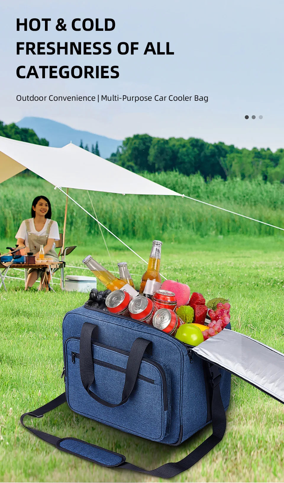 Réfrigérateur Portable pour voiture, 25l, semi-conducteur, pliable, chauffage, refroidissement, sac isolant, voiture, usage domestique, pique-nique, Camping essentiel