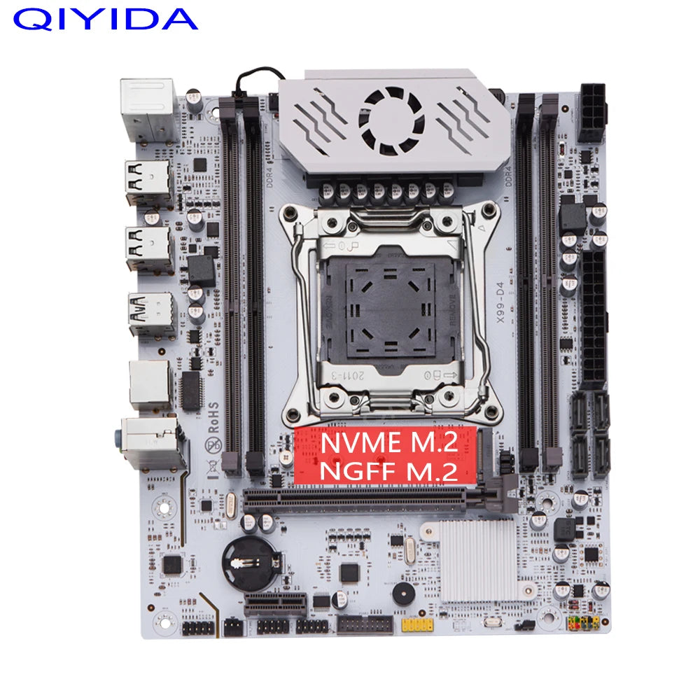 QIYIDA X99 carte mère D4 TPM2.0 LGA 2011 3 avec emplacement M.2 prise en charge X99 C612chip DDR4 mémoire SATA3.0 USB3.0 PCI16X