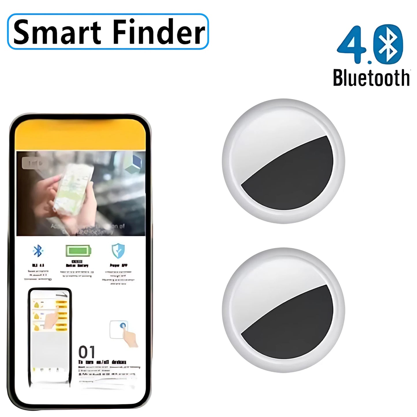 Mini Smart Bluetooth GPS Tracker, works with Android and iOS system, listening tracker, Mini Global Locator, Pet Key Finder