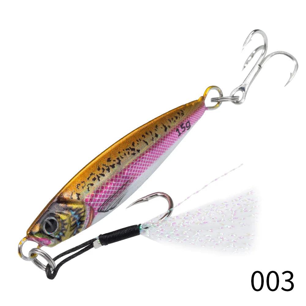 Hunthouse-Leurre métallique rigide coulant, appât Élidéal pour la pêche en eau salée, au brochet ou au bar, 7 à 80g