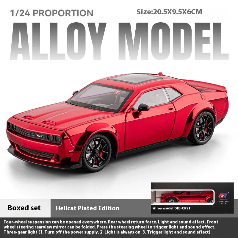 Modèle de muscle car américain 1:24 en alliage — son et lumière, cadeau d'anniversaire enfant