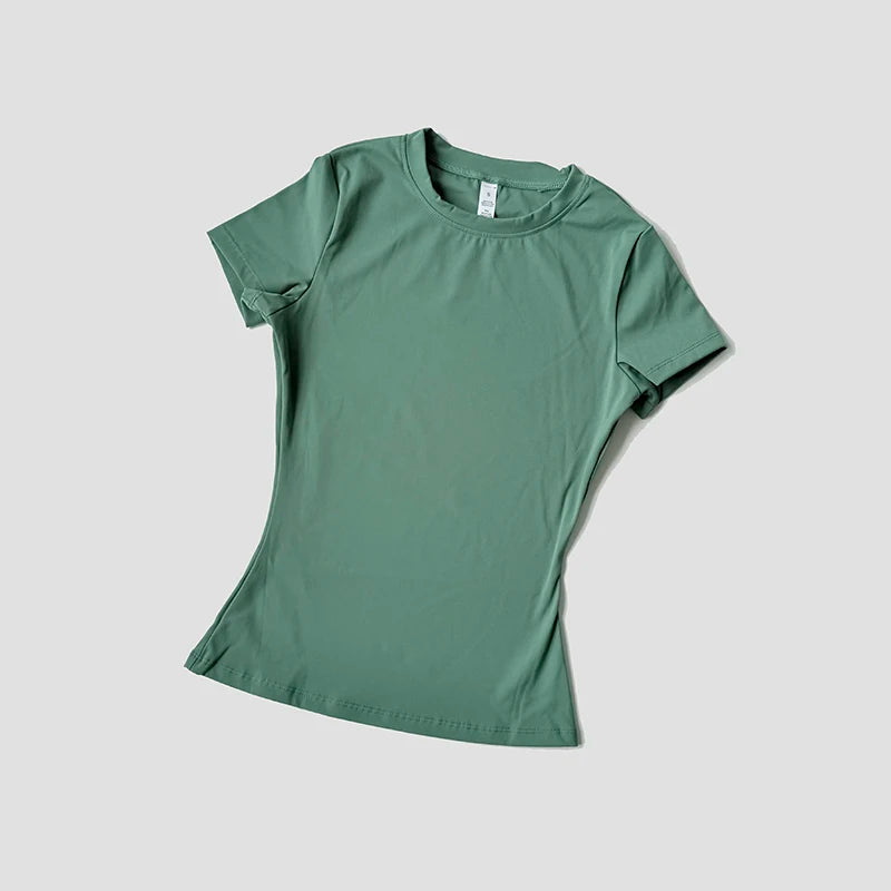 Top de yoga sin costuras para mujer, camiseta deportiva, ropa de fitness, camiseta de yoga de manga corta, top de gimnasio, ropa activa de running
