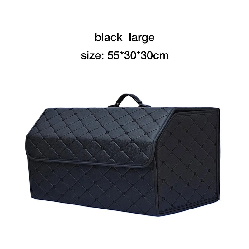 Car Trunk Storage Box, Large Capacity Automotive Multi-purpose Tools Storage Bag, Organizer, Foldable Leather for Emergency