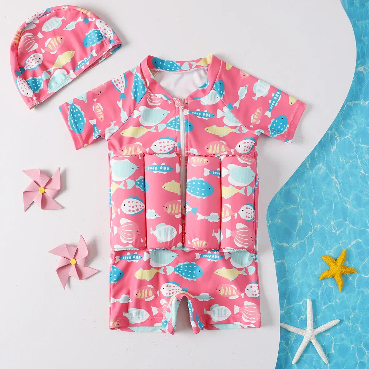 Maillot de Bain Flottabilité Enfant — Dessin Animé, Une Pièce, Protection Anti-Éruption, Garçon & Fille
