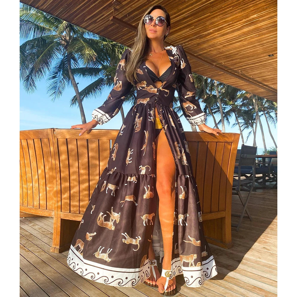 Blue Eyes Bikini Cover-Up, Tuniques de plage, Long Kaftan, Robe de plage, Sarong, Maillots de bain