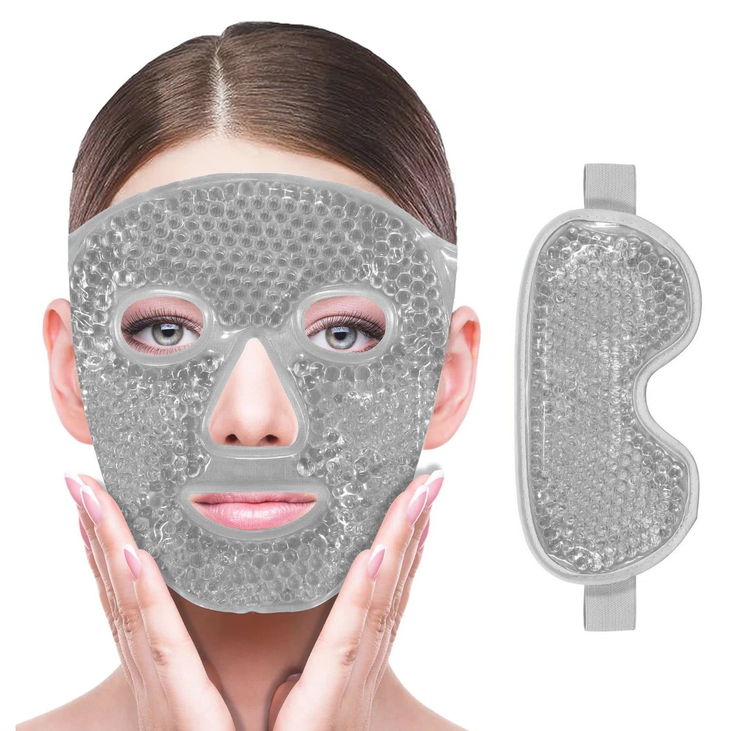 Gel refrescante hielo máscara facial máscara de ojos máscara facial fría y caliente compresa perlas de gel máscara facial fría bolsa de hielo, compresa sueño FaceSPA