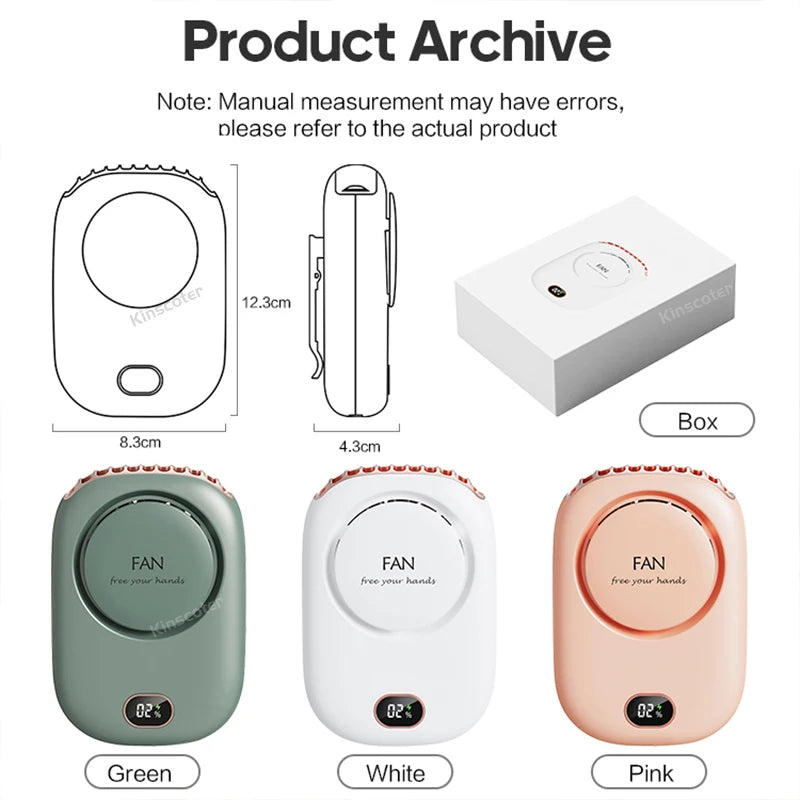 Ventilateur de cou portable Mini ventilateur de taille sans lame USB rechargeable Ventilateur de refroidissement sportif pour les sports de plein air et les voyages