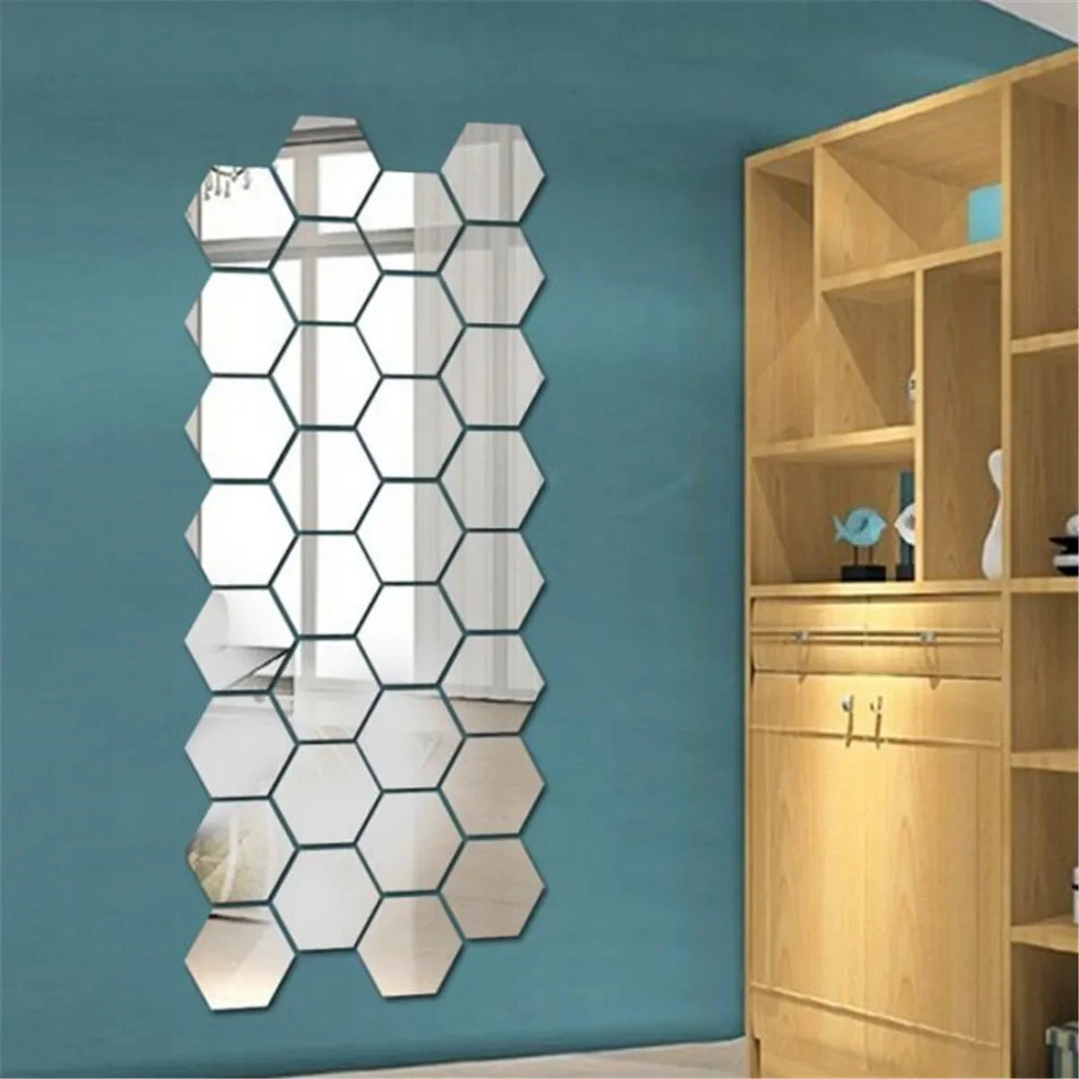 Autocollants muraux en miroir hexagonaux 6/12 pièces, autocollants en miroir acrylique 3D DIY, autocollants adhésifs amovibles, décoration de salon, salle de bain, maison