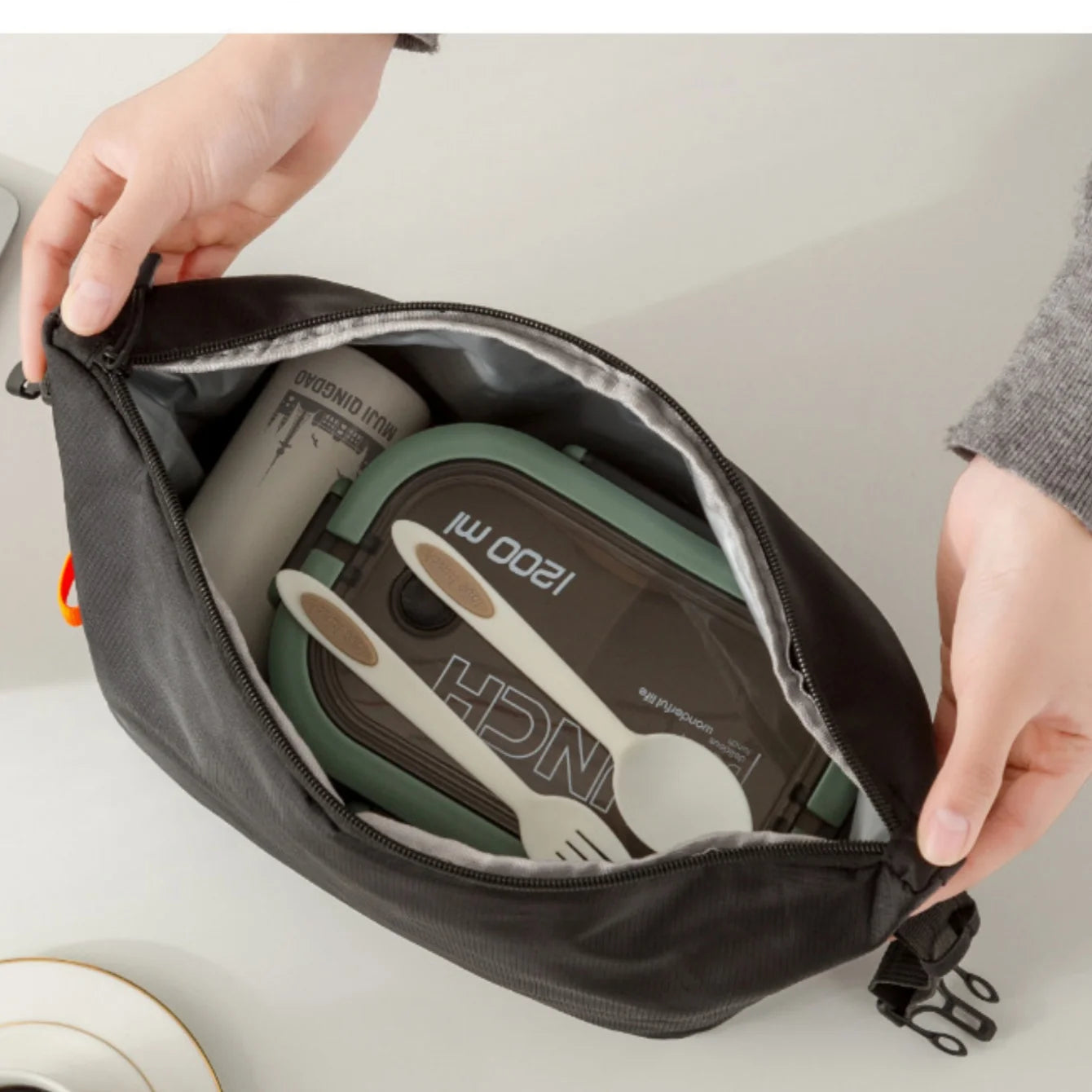 Bolsa de almuerzo con aislamiento, loncheras aisladas a prueba de fugas, bolsas reutilizables de gran capacidad para el trabajo, los viajes