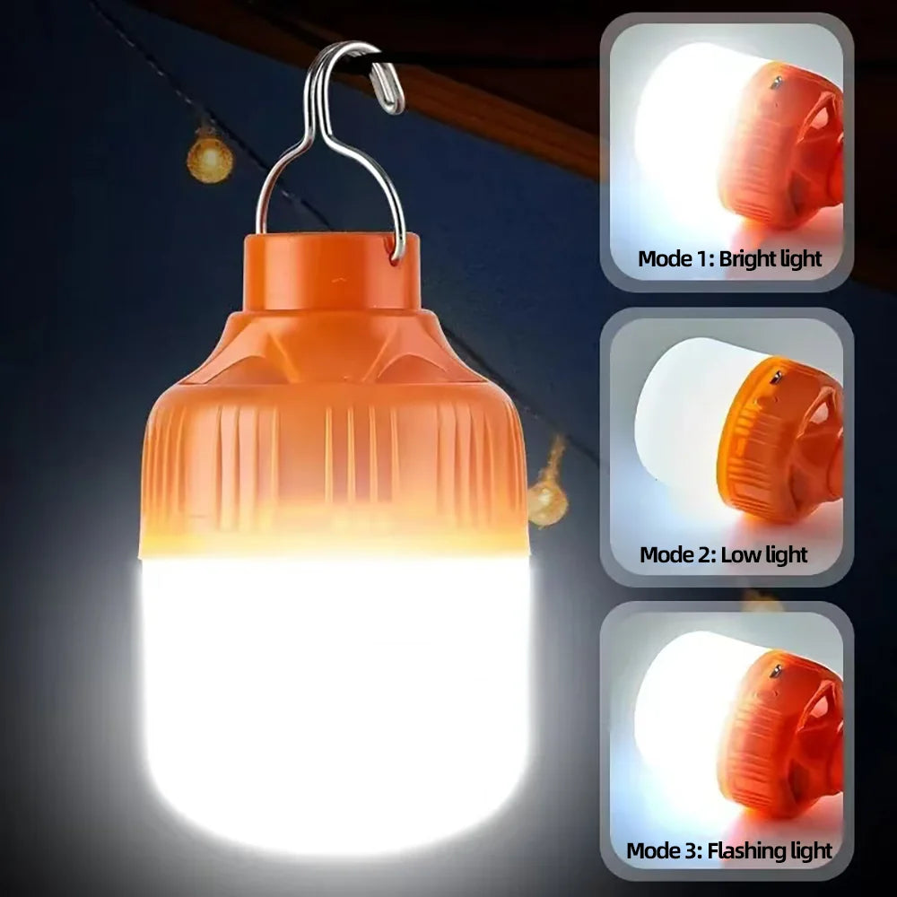 Lampe LED suspendue Portable, Rechargeable par USB, haute luminosité, étanche, pour l'extérieur, le Camping, la pêche, éclairage nocturne d'urgence