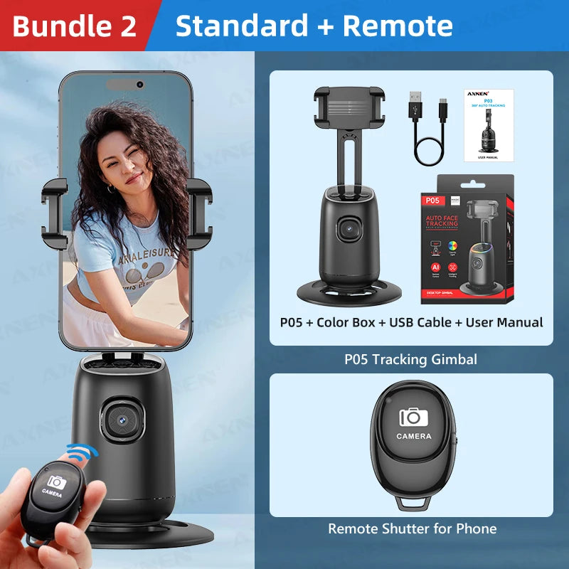 P05 — Stabilisateur Smartphone Suivi IA 360° Support Table Live & Vidéo