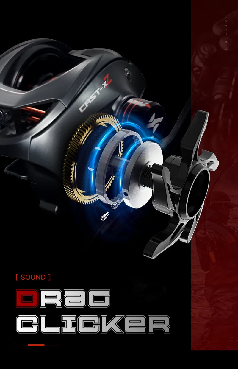 Moulinet Baitcasting SEASIR X2 — Roulement Céramique, Frein N52, 7.3:1