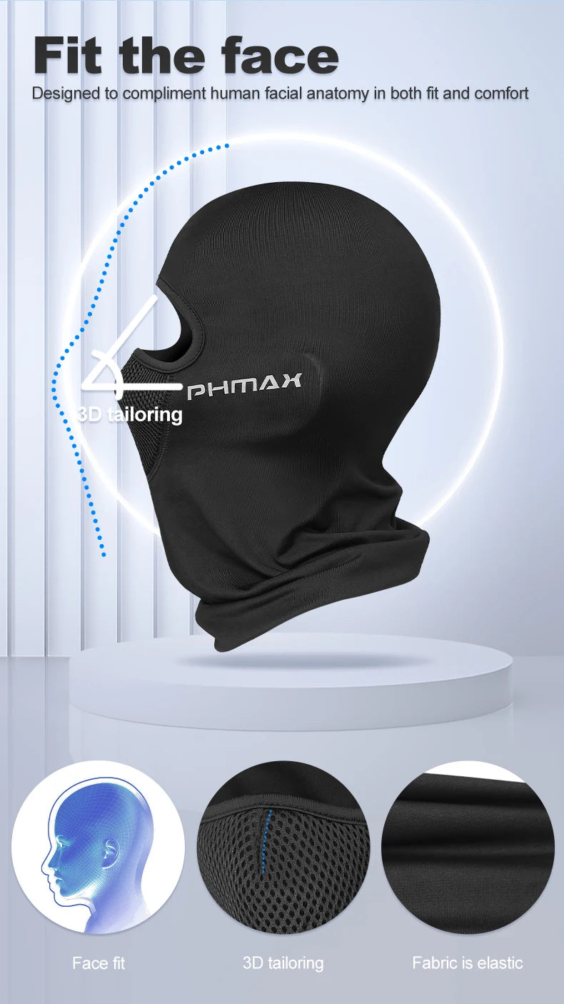 PHMAX Mascarilla de montar para motocicleta, protección contra el viento y el calor, transpirable, máscara facial completa, pasamontañas, sombrero, bufanda, gorra, moto, motociclista, gorra de viento