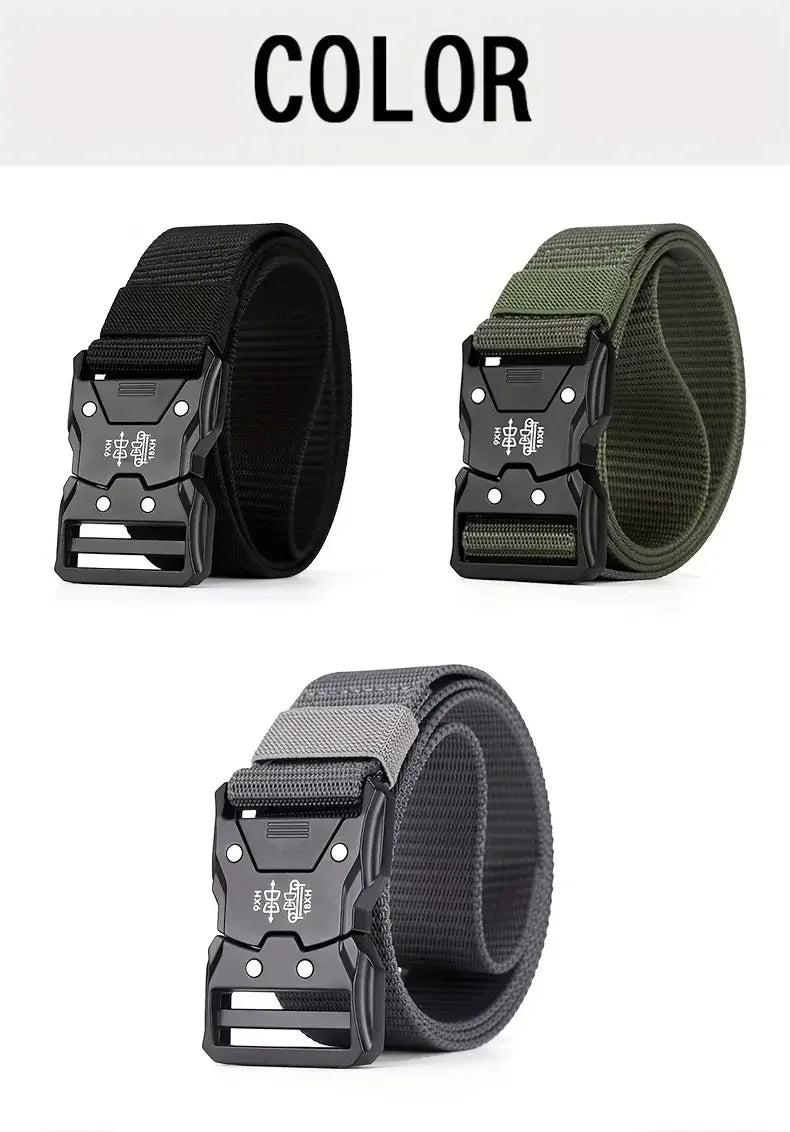 Ceinture militaire pour hommes, chasse en plein air, tactique, alpinisme en plein air, multifonctionnelle, tactique, toile de Nylon tissée, ceinture de pantalon