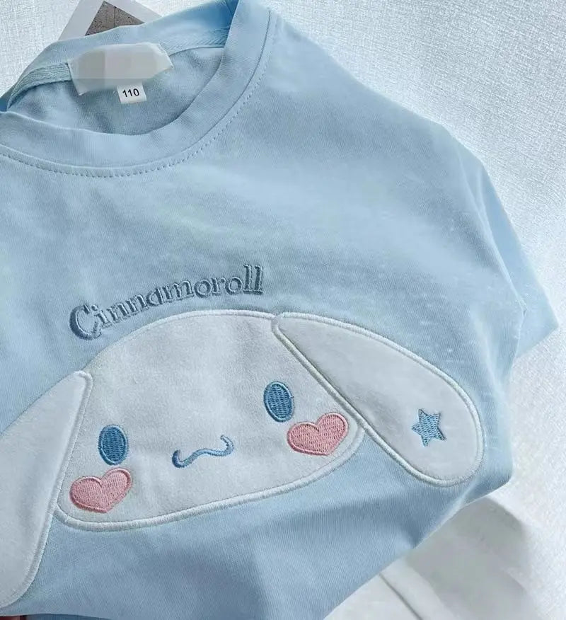 T-shirt fille dessin animé kawaii — été 2026, 90-140cm, cadeau enfant, mignon