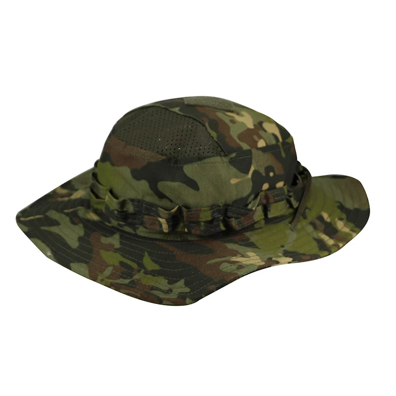Nouveau 2026 Casquette Bob Camouflage Multicam avec Poche Carrée pour Passionnés de Tactique, Chapeau de Soleil pour Pêche, Randonnée et Activités de Plein Air