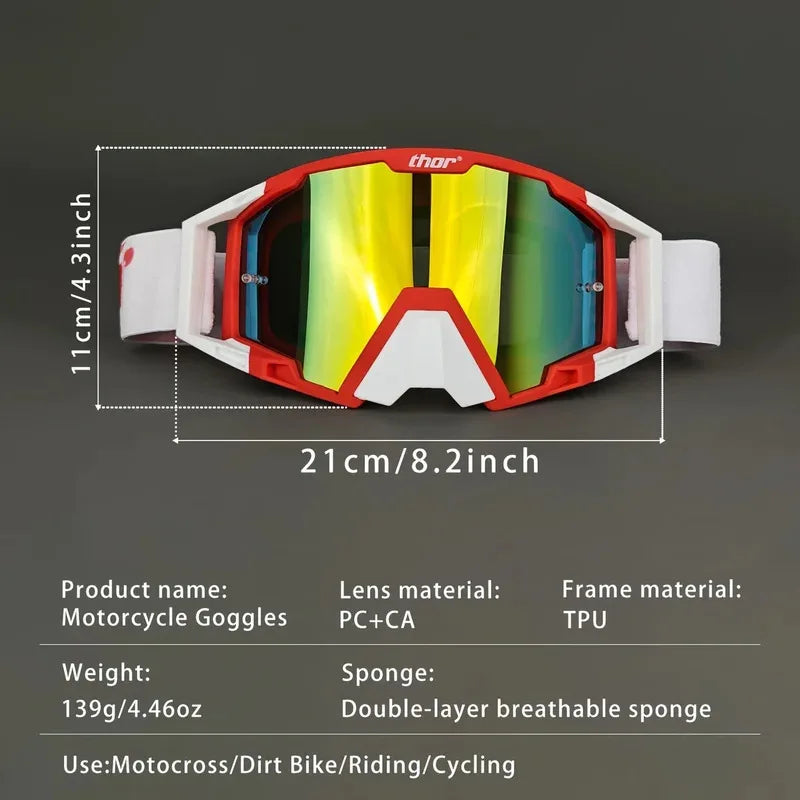 Lunettes Motocross Coupe-Vent — Casque VTT Moto Tout-Terrain Accessoires Vélo